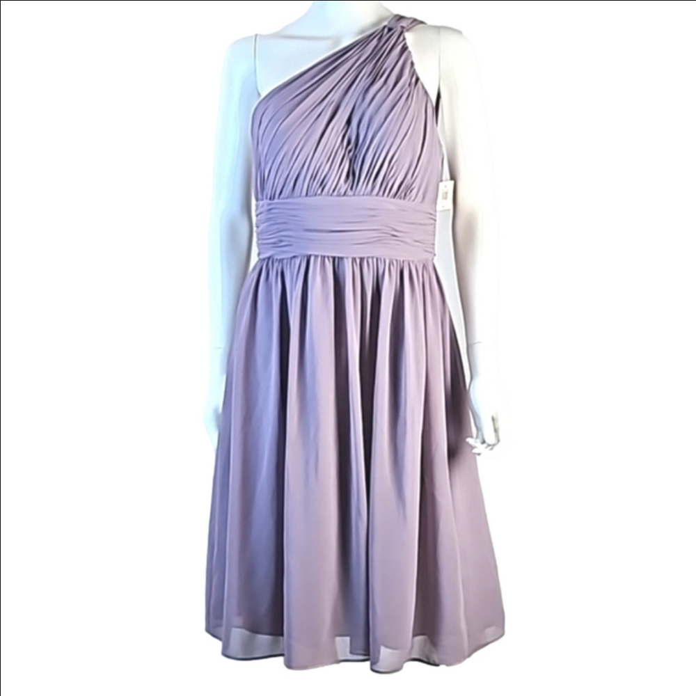 Donna Morgan Lilac One-Shoulder Dress